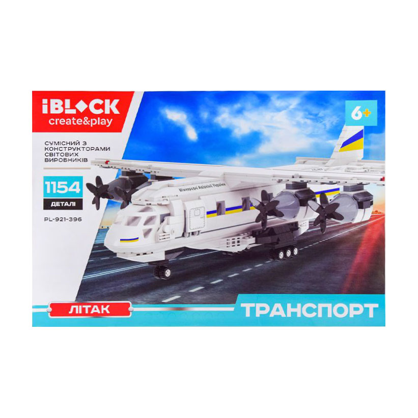 Конструктор iBlock Create &amp; Play Літак, 1154 деталі, від 6 років (PL-921-396)